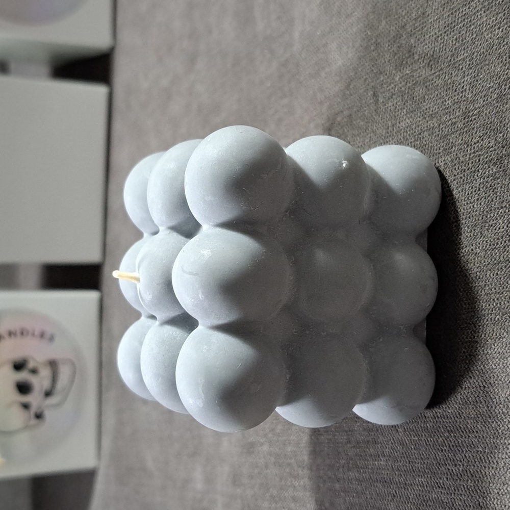 Drop Dead Candles Grey Square Bubble Candles NEW Scent Coffee Spice